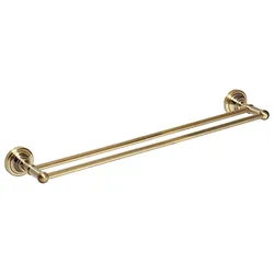 Brillantbad BETRO BRONZE Doppelhandtuchhalter Messing Bronze 665x65x120 mm für Bad & Küche >> zum Bohren
