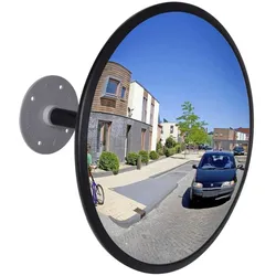 vidaXL Verkehrsspiegel Konvex Acryl Schwarz 30 cm Indoor