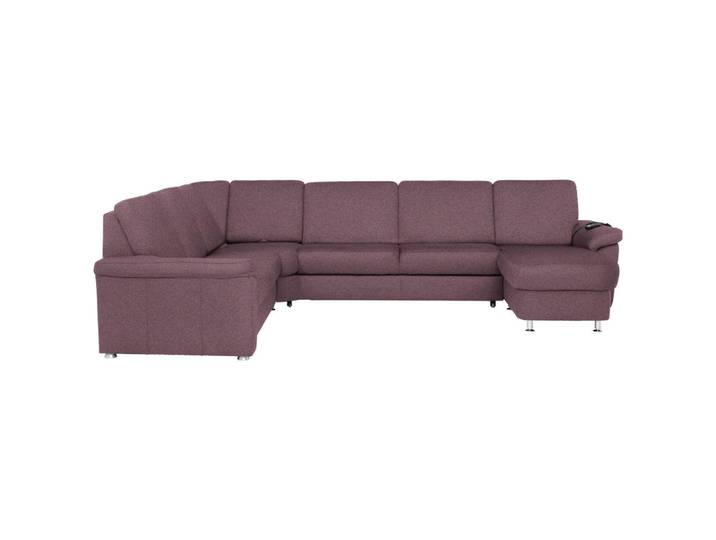 Beldomo System Wohnlandschaft, Violett, Metall, 6-Sitzer, U-Form, 336x240 cm, Typenauswahl, Fußauswahl, Stoffauswahl, seitenverkehrt erhältlich, Hocker individuell planbar, Wohnzimmer, Sofas & Couches, Wohnlandschaften, Wohnlandschaft U-Form