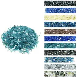 VEVOR Feuerglas, 9 kg hochtemperaturbeständige Glassteine, 12,7 mm reflektierende Feuerstellen-Glasperlen, Feuerstelle Glasfelsen, Kaminglas, Feuerkristall, Feuerperlen, für Gaskamine, Aquablau