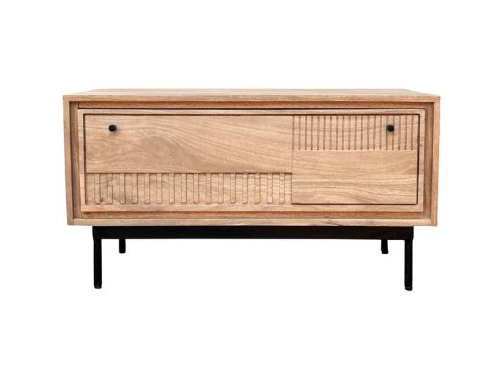 Schuhschrank Seka natur Mangoholz B 85 H 45 cm - Schuhschrank