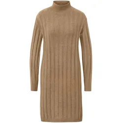 Tchibo - Geripptes Strickkleid mit Stehkragen - Damen - Gr. L - braun