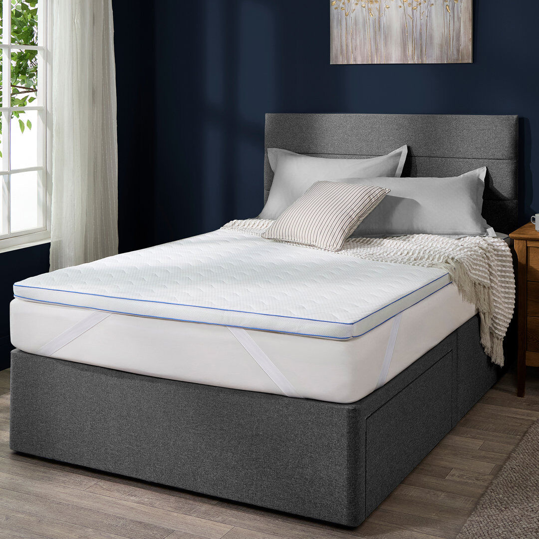 Slumberdown Gel Memory Foam 5cm Mattress Topper White Super King (6')