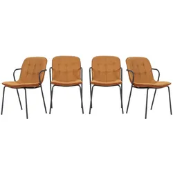 STÜHLE 4er-Set aus Stoff mit Metallbeinen 59/46/51 cm