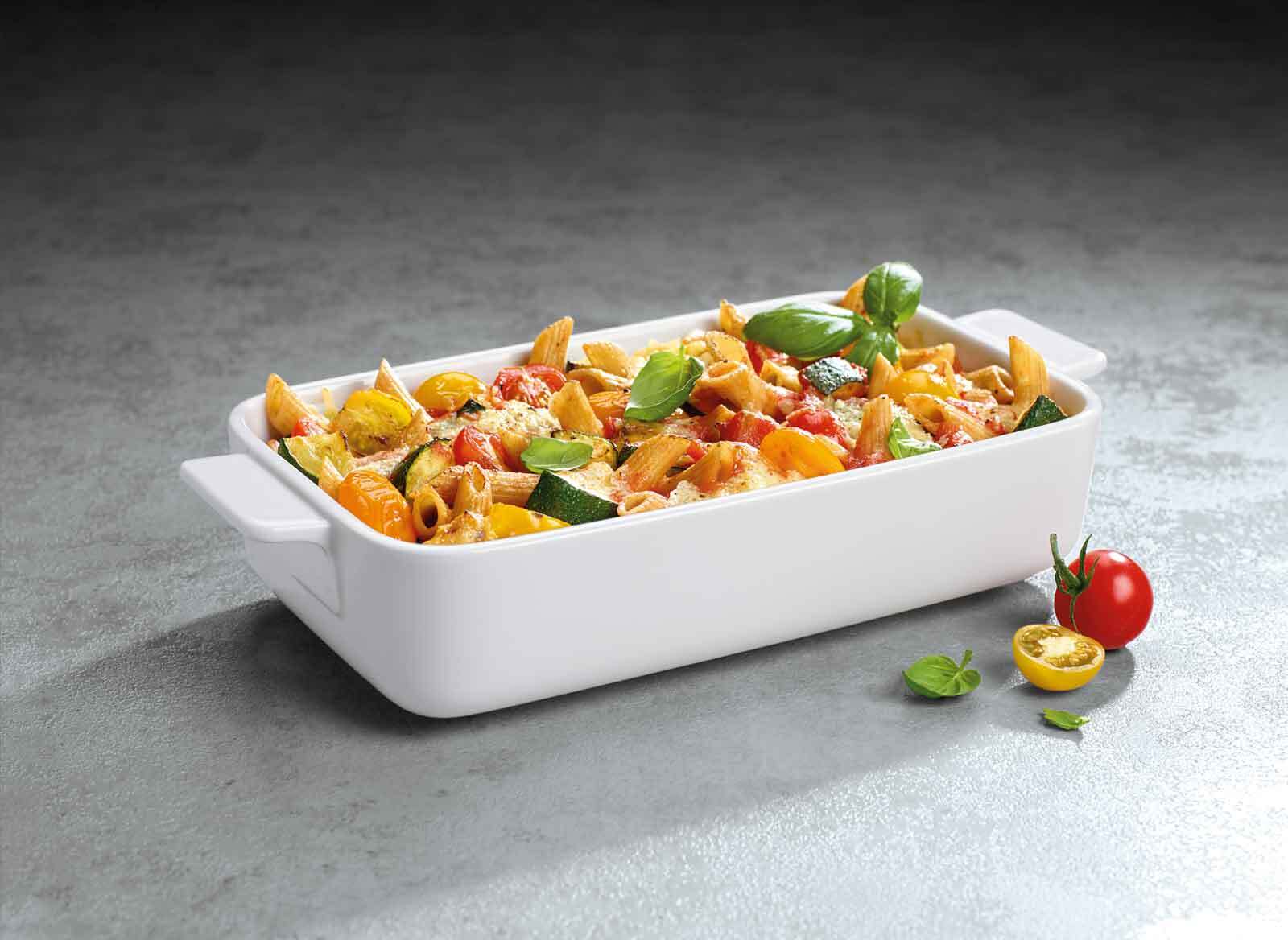 Auflaufform VILLEROY & BOCH "Auflaufform Clever Cooking 24 x 14 cm weiß", weiß, Porzellan, Auflaufformen, Auflaufform