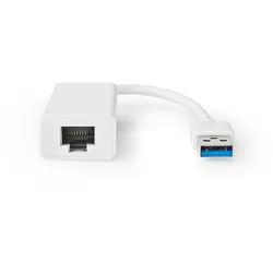 Nedis USB-Netzwerkadapter - USB 3.2 Gen 1 - 1 Gbps - USB-A Stecker - RJ45 Buchse - 0.20 m - Rund - Vernickelt - Reines Kupfer - Weiss - Box