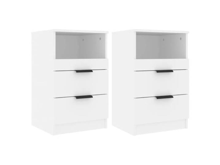 Heofavd Nachttische 2er Set Weiß 40x36x65cm Holzwerkstoff