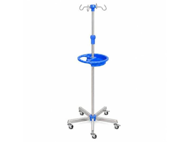 Rollbare Infusionsständer for den privaten und täglichen Gebrauch Von 39,37'' bis 74,80 höhenverstellbar mit rundem Ablagefach und 4 Haken infusionsständer