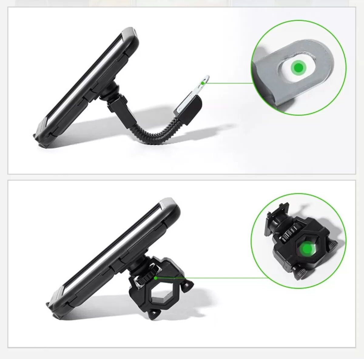 INF Wasserdichte 7.4-inch Fahrrad-Lenker-Handyhalterung mit Ladeanschluss, PC+ABS stoßdämpfende Halterung