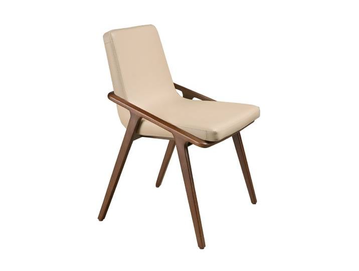 Chaise en simili cuir et effet bois noyer