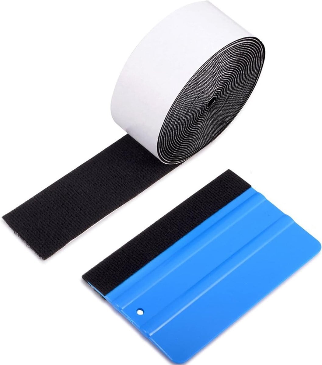 Zelfklevende vilt tape roller squeegee voor raamfolie, 5 meter, zwart vilt