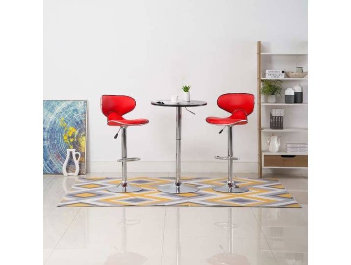 Bonne qualité - Tabourets Ergonomique - BMD - Tabourets de bar 2 pcs rouge similicuir - 50x46x(87-108) cm DECO M1702203