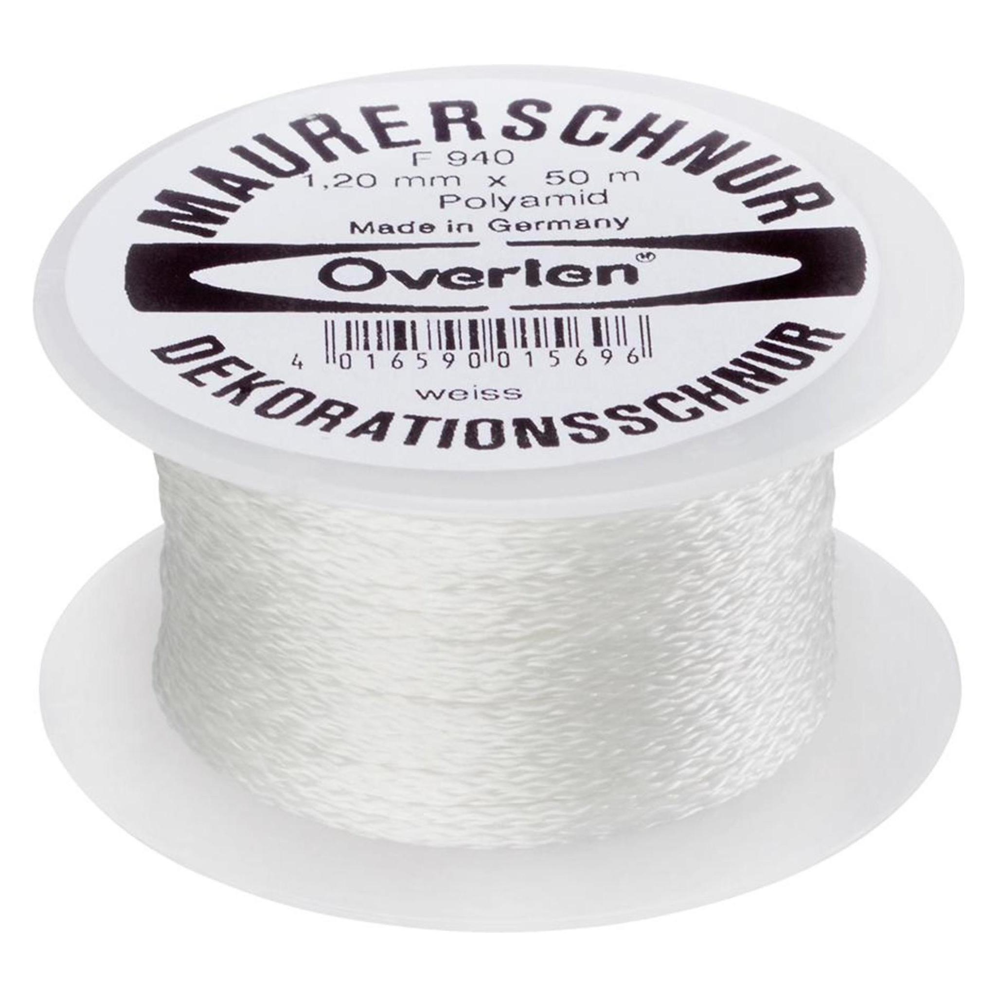 Overmann Kordel Polyamid 1,2mm 50m weiss (50 m) (4016590015696)