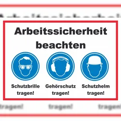 HB-Druck Arbeitssicherheit Augen Ohren Kopf Schild A4 (210x297mm)