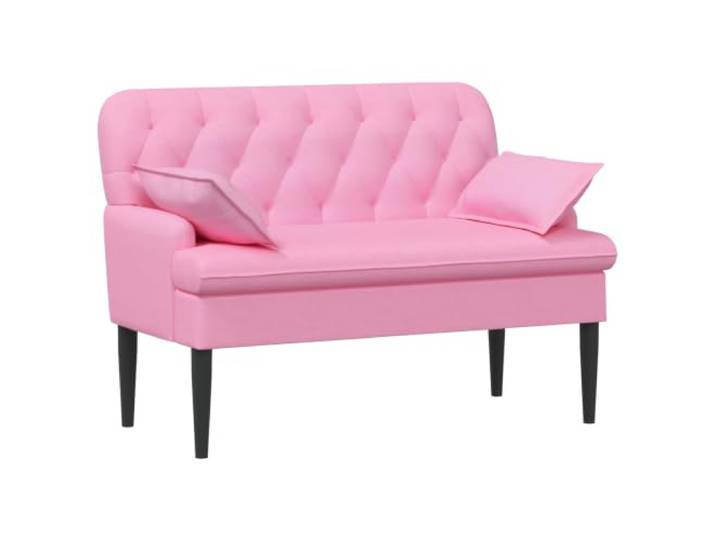 HKTMGDNG Zweisitzer Loveseat mit Knopfheftung Rosa 111x68x80 cm Kompakte Polsterbank aus weichem Samtstoff mit Kautschukbaumbeinen für Wohnzimmer und Schlafzimmer.