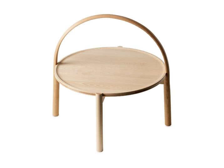 Gärsnäs Table basse Elna Frêne-blanc-Ø60 cm avec anse