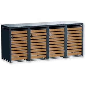 Metzler Mülltonnenbox MMB-3-4X, Metall, für 4 Mülltonnen bis 240 Liter, abschließbar