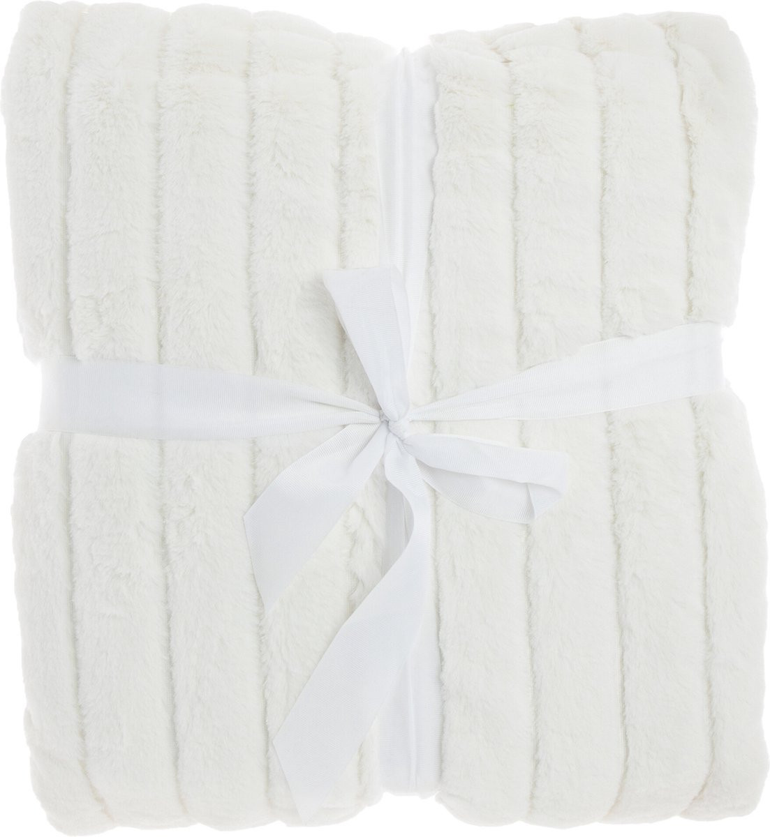 Unique Living Vent du Sud bedsprei met imitatiebont en ribstructuur - Dove White - 220 x 240 cm