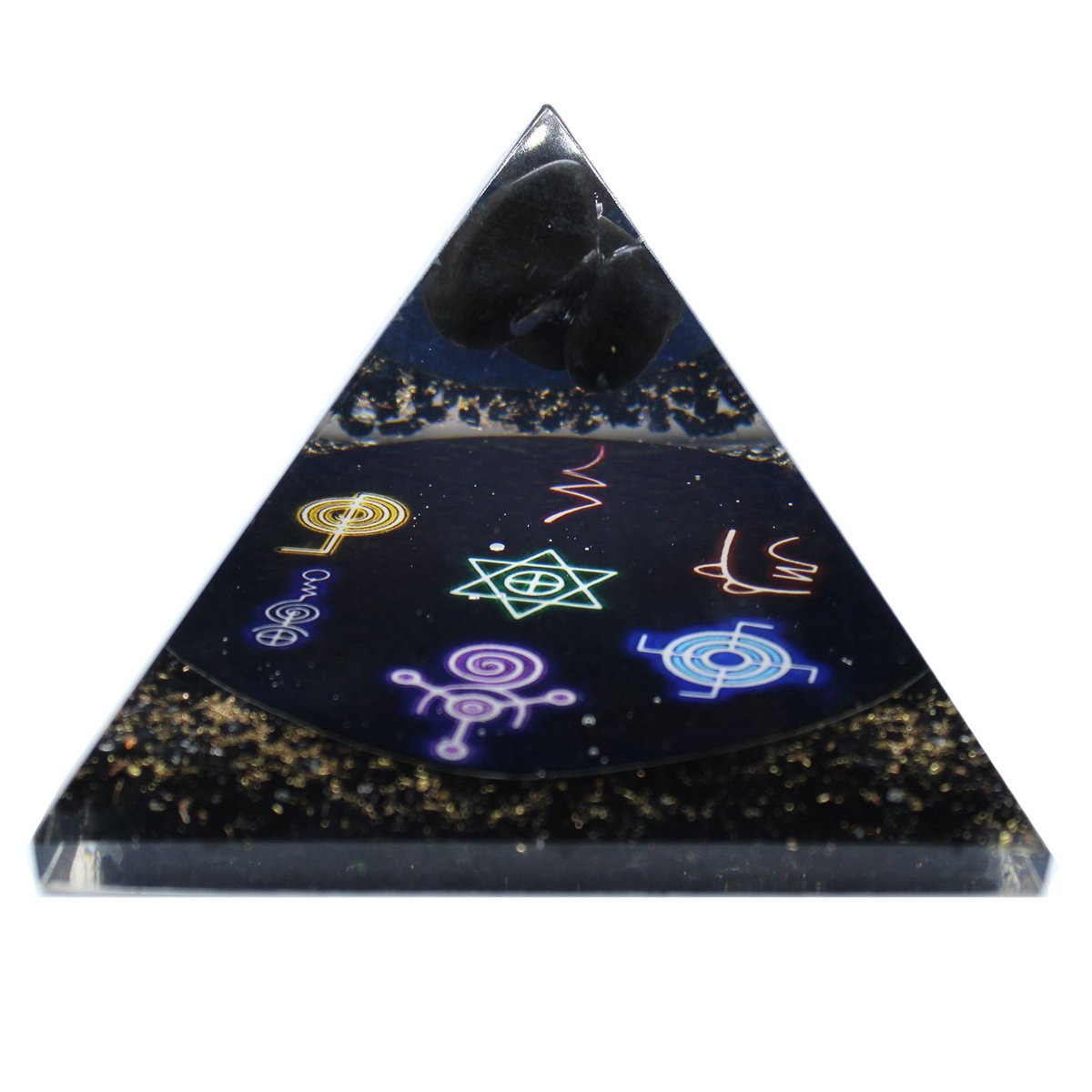 Orgonite Piramide Middernacht Reiki 90mm