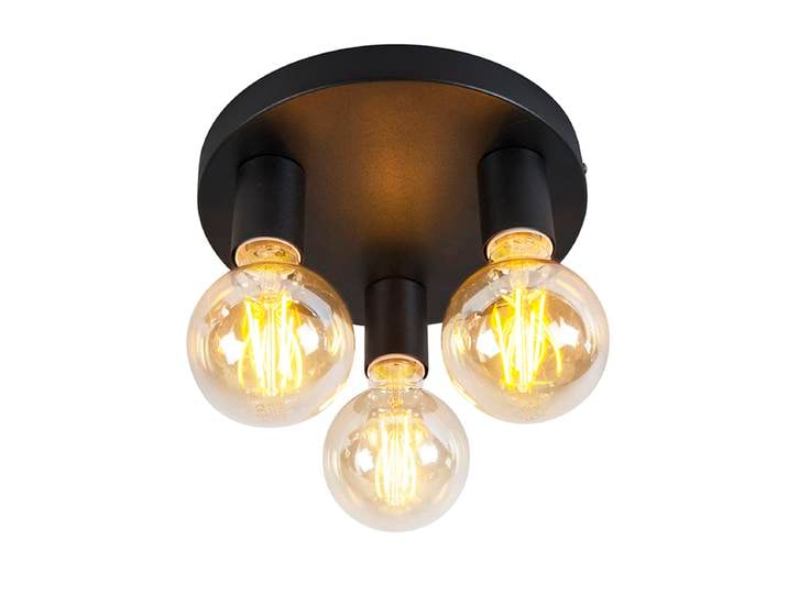 Plafonnier moderne intelligent noir avec 3 WiFi G95 - Facil