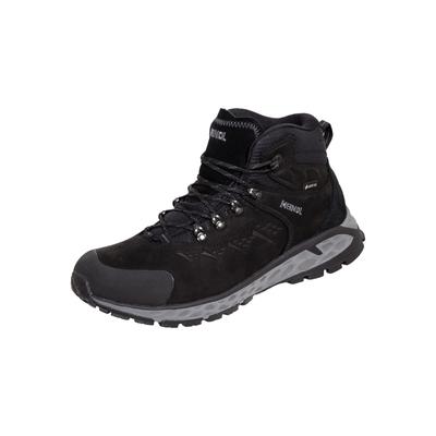 Wanderschuh MEINDL "Meindl Menorca Walker Mid schwarz", Herren, Gr. 45, schwarz, Mesh, Nubukleder, unifarben, Schuhe Wanderschuh, Weicher Lederabschluss für höchsten Komfort beim Gehen