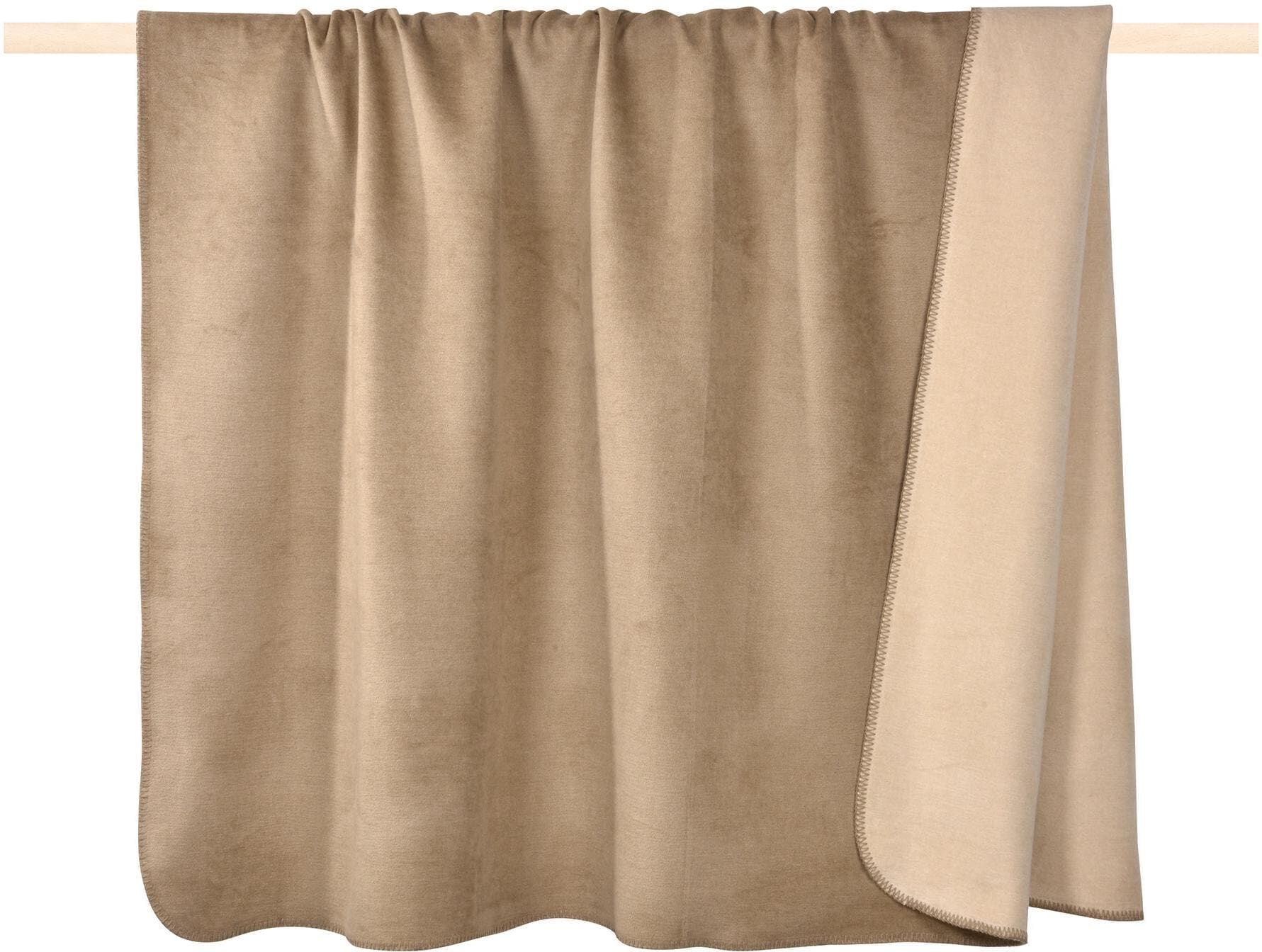 Wohndecke PAD "HOBART", weiss (taupe), B:150cm L:200cm, Mischgewebe, Wohndecken, Wohndecke, Made in Europe taupe B/L: 150cm x 200cm