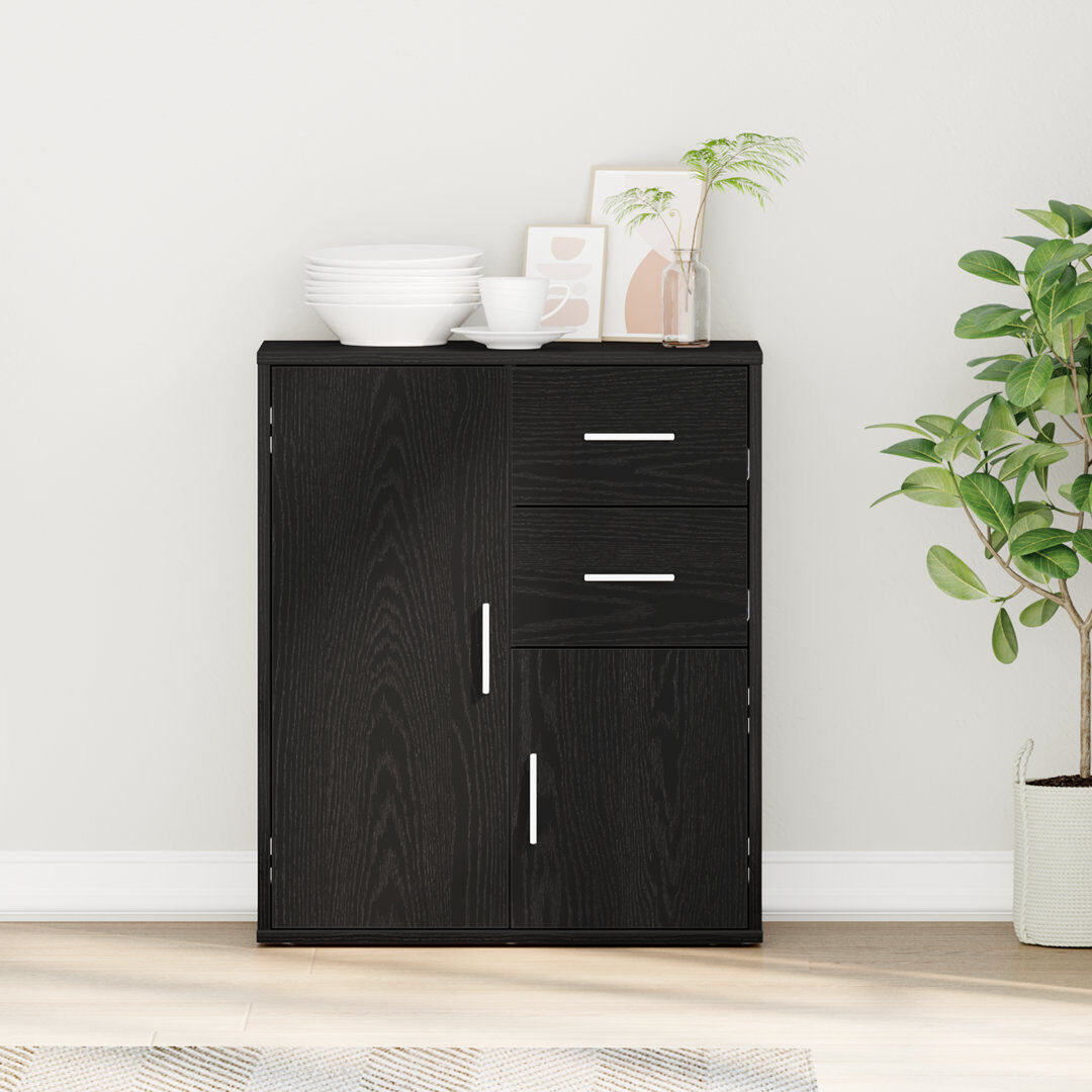 George Oliver 60cm Sideboard Black Oak 70cm H X 60cm W X 31cm D