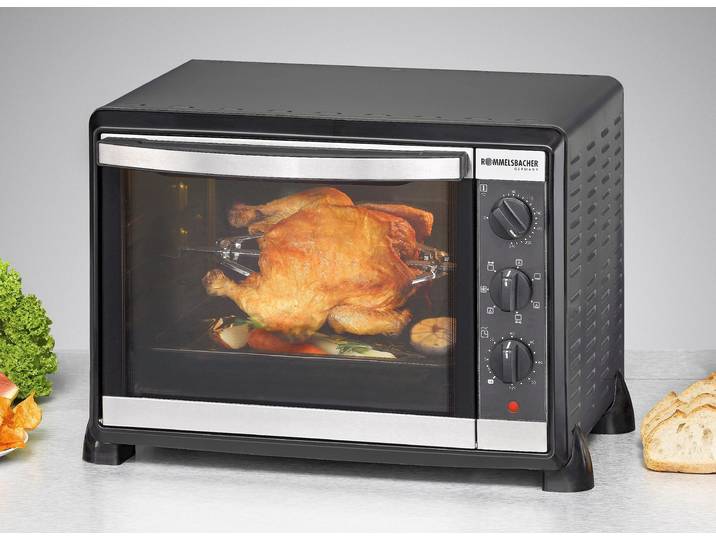 ROMMELSBACHER Minibackofen BG 1550 Back/Grill-Ofen , schwarz, B:48,5cm H:34cm T:38cm, Minibacköfen, Minibackofen