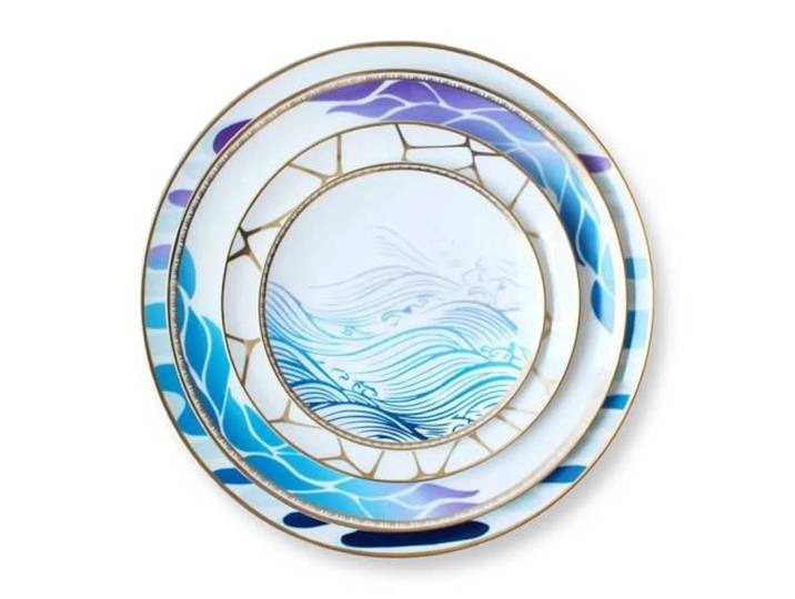 Luxuriöses Elegance Decal Bone China Geschirrset