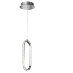 Kristall Pendelleuchte Pendelleuchte dimmbar LED hängeleuchte Esstisch, Höhenverstellbar Kristalloptik, Metall Chrom, 1x LED 12W 1100Lm 3000K, LxBxH 16x16x150cm, WOFI 11696