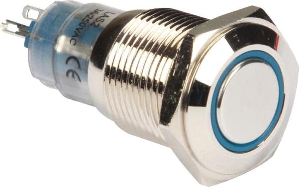 Velleman R1600B Drukknopschakelaar grijs 230 V 24 V 1,6 cm
