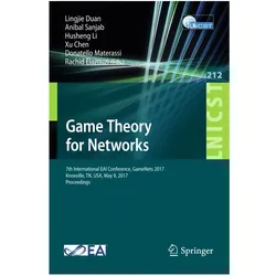Game Theory for Networks, Fachbücher von Anibal Sanjab, Lingjie Duan, Xu Chen, Donatello Materassi, Rachid Elazouzi, Husheng Li