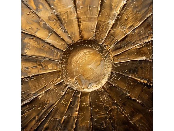 Queence Acrylglasbild Goldrush-Collection »Goldener Wald«, Abstrakte Kunst, Baum mit Blättern, Brilliante Tiefenwirkung Hochglanz Quadratisch (AGP01272, 100x100 cm)