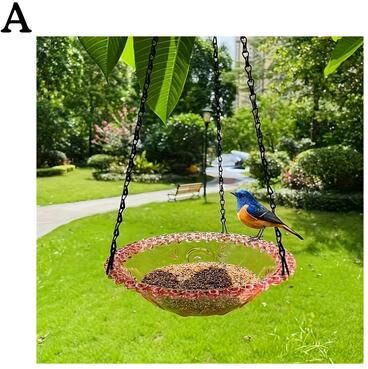 Multicon Wholesale Hub Bird Feeder Outdoor Hanging, Decorative Bird Bath, Garden Courtyard Feeder red