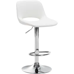 CLP Barhocker Camden Kunstleder chrom - Farbe: weiß, Gestellmaterial: Metall in Chromoptik