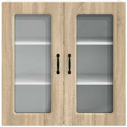 vidaXL, Regal, Qusonville (1x Wandglas-Schrank (2 Türen) 80 cm breit 80 cm hoch) (80 x 31 x 80 cm)