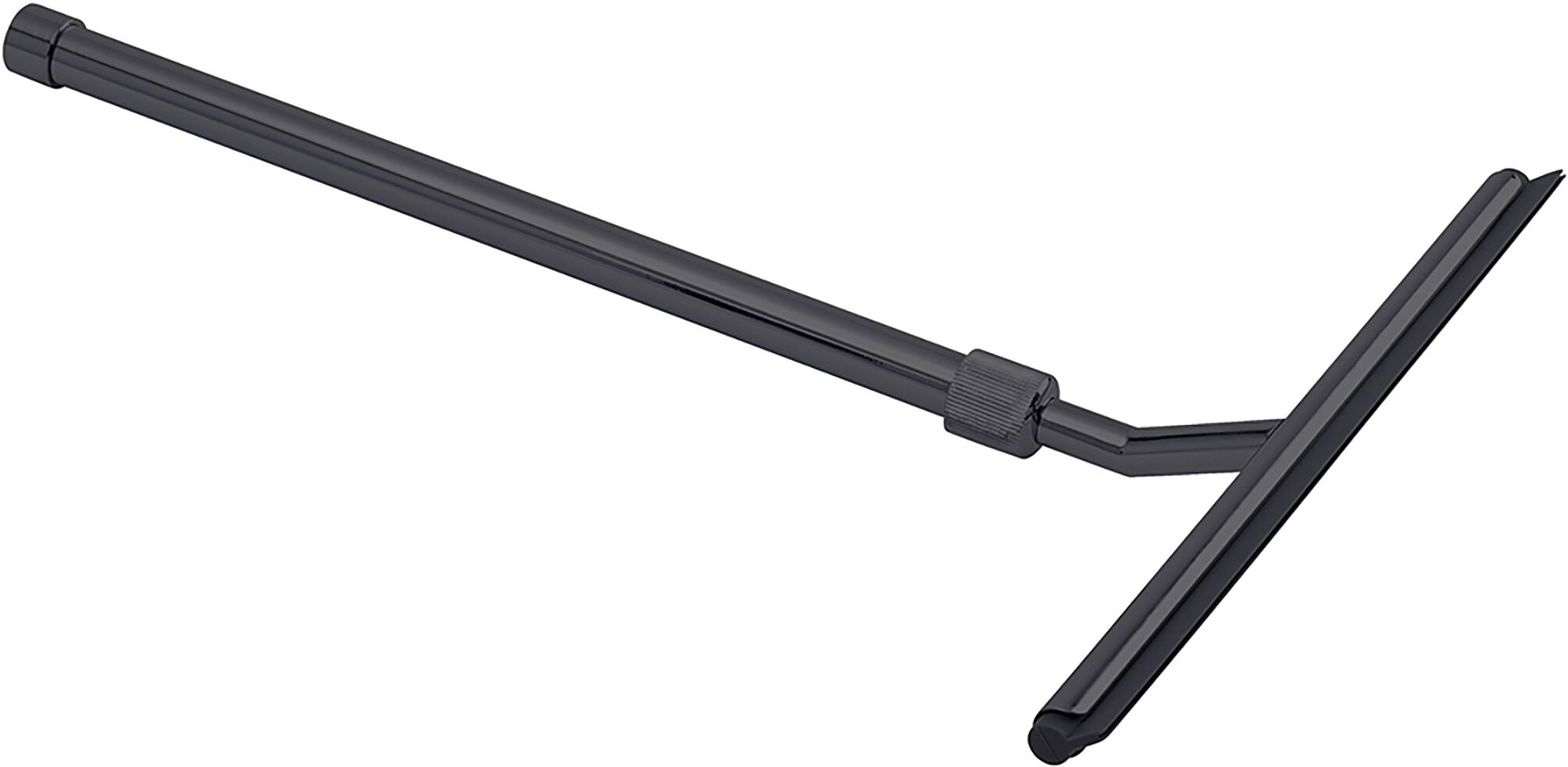 Wasserabzieher WENKO "Teleskop", schwarz, B:26cm H:59cm L:3cm, Edelstahl, Gummi, Zinkdruckguss, Wasserabzieher, Wasserabzieher, ausziehbarer Duschabzieher und Badezimmerwischer mit Doppel-Gummilippe