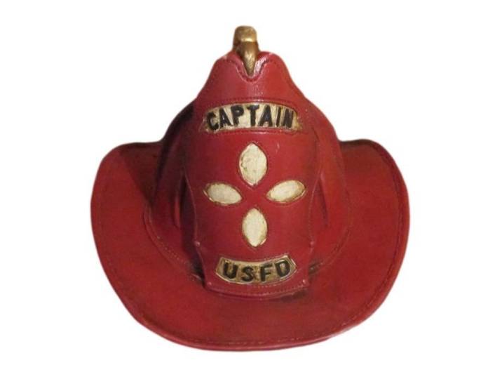 Casque - Vintage - Rouge - Résine - 32x27x18 cm - Objets décoratifs