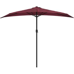 vidaXL Balkon-Sonnenschirm Alu-Mast Bordeauxrot 270x144x222cm Halbrund