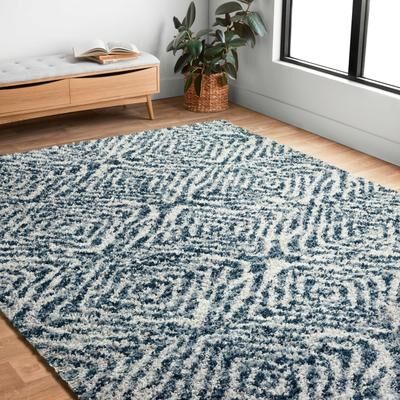 Alexander Home Geometric Moroccan Shag Area Rug