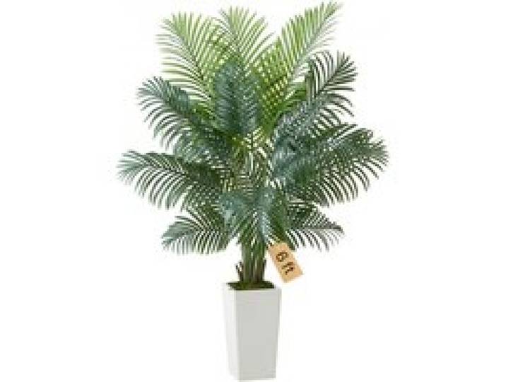VEVOR Palmier Artificiel Areca, 1,8 m, Plante Artificielle Tropicale en Pot Blanc, Faux Arbre Tropical Palmier Areca, Fausse Plante pour Décoration d'Intérieur, Salon, Bureau, Intérieur et Extérieur