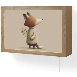 WANDLEUCHTE Fuchs - Gelbe Blumen - Minimalistisch LED 30x20 cm Wandlampe