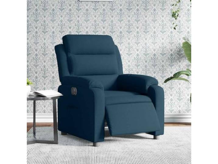 WHOPBXGAD Samt Elektrische Liegefunktion Relaxsessel Blau Relaxsessel Elektrisch Blau Samt mit Liegefunktion und Seitentasche, Fernsehsessel mit Motor, 135 Grad Neigung, bis 110 kg