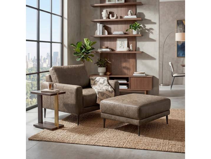 Livetastic Sessel Spring, Graubraun, Metall, Echtleder, Rindleder, 88x85x92 cm, Wohnzimmer, Sessel, Sonstige Sessel