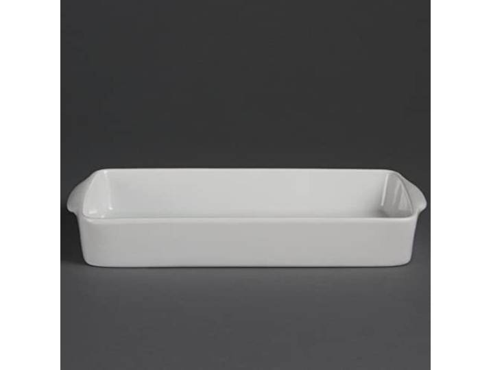 6X Olympia Whiteware langwerpige branders 42X305X163mm porselein schotel lade bakken