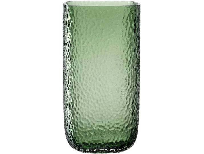 Dekovase LEONARDO Vase MARTELLO , grün, B:15cm H:29cm T:15cm, Glas, Vasen, Dekovase