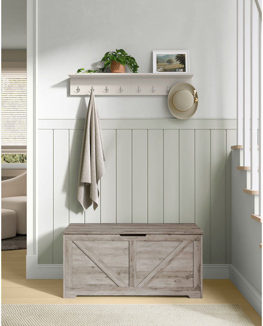 Brambly Cottage Deziree Storage Bench Heather Greige 46cm H x 100cm W x 40cm D