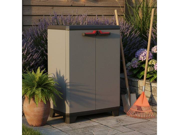 Armoire Extérieure Cochrane Dmora en Plastique Gris 39x68x90h cm