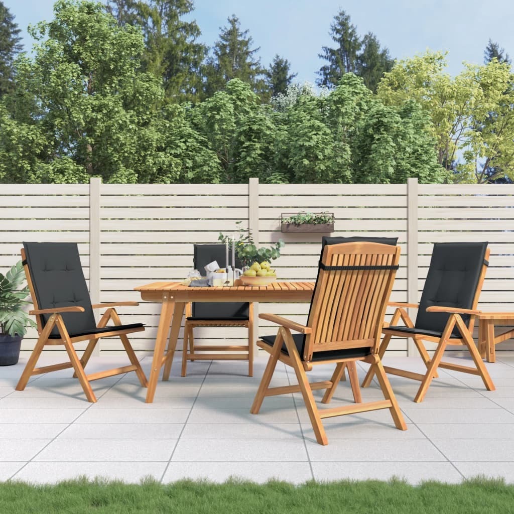 Maison Exclusive - Verstellbare Klappstühle mit Kissen, 4-teilig, Massivholz Teak