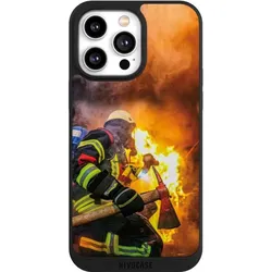 Nivocase Handyhülle für Apple iPhone 14 Pro Max Hülle NIVOpure Case Schwarz Feuer Feuerwehr Lebensretter (Apple iPhone 14 Pro Max), Smartphone Hülle, Schwarz